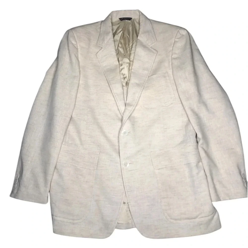 George Barry Men’s Vintage Single Breasted Linen Blazer